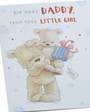 UK Greetings Father's Day card for dad from little girl featuring a sweet teddy bear design, with an envelope included.