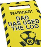 UK Greetings Father's Day card for Dad with humorous design and envelope, featuring colorful graphics and playful typography.