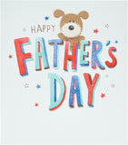 UK Greetings Father's Day card with envelope featuring a cute Lots of Woof dog design, perfect for celebrating dads.