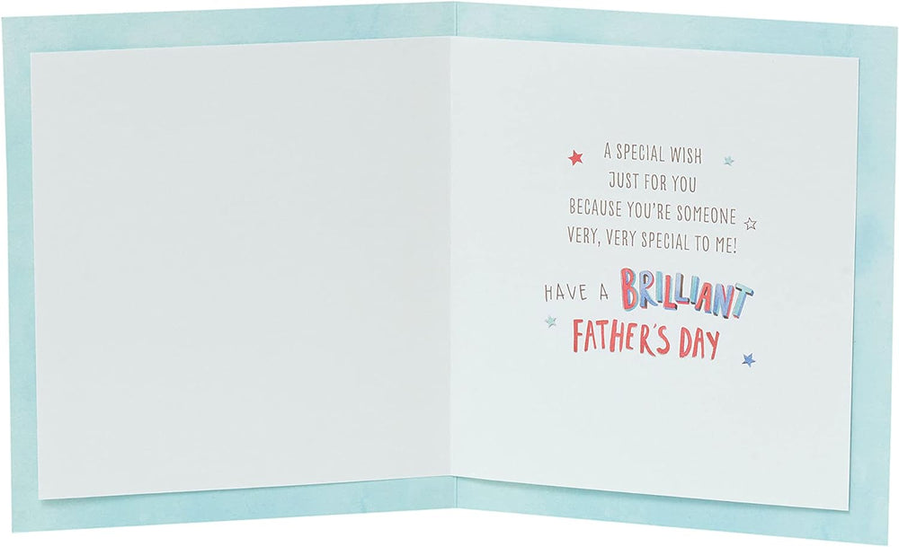 UK Greetings Father's Day card with envelope featuring a playful Lots of Woof dog design, ideal for celebrating dads.