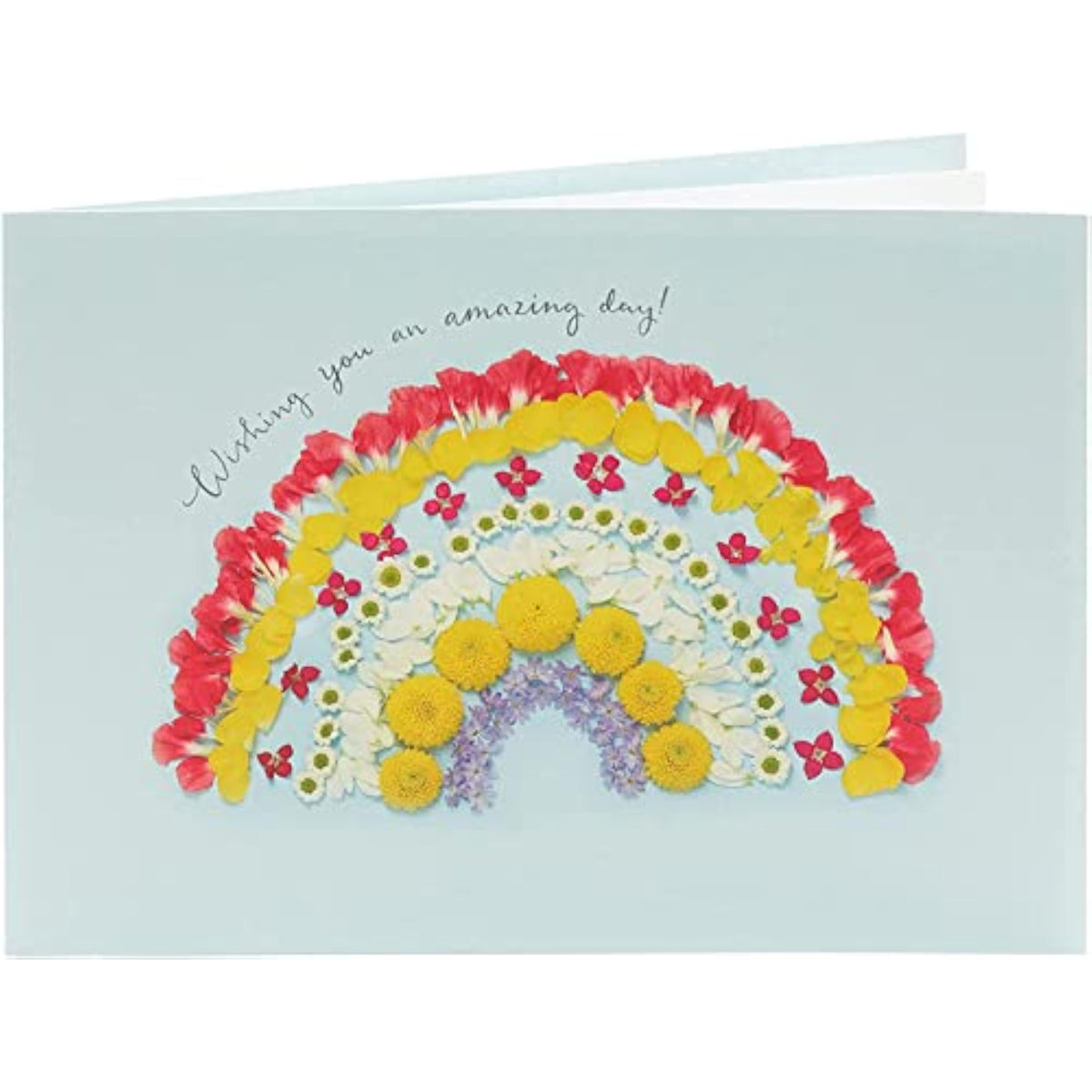 UK Greetings floral rainbow birthday wishes card with colorful meadow design, ideal stationery for celebrating special occasions.
