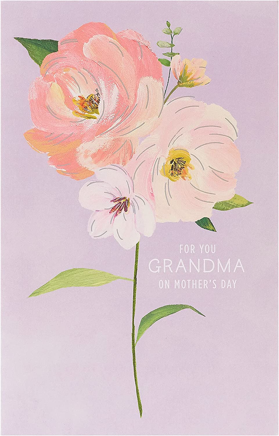 UK Greetings flower design Mother’s Day card featuring a floral pattern, perfect for celebrating Grandma with heartfelt stationery.