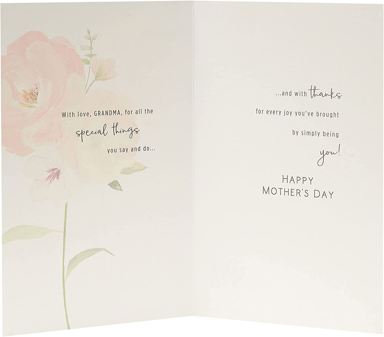 UK Greetings flower design Mother's Day card featuring floral artwork, perfect for celebrating grandma with elegant stationery.
