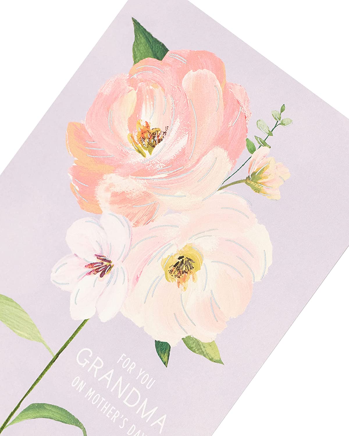 UK Greetings Flower Design Grandma Mother's Day Card, floral stationery with colorful flower illustrations for special occasions