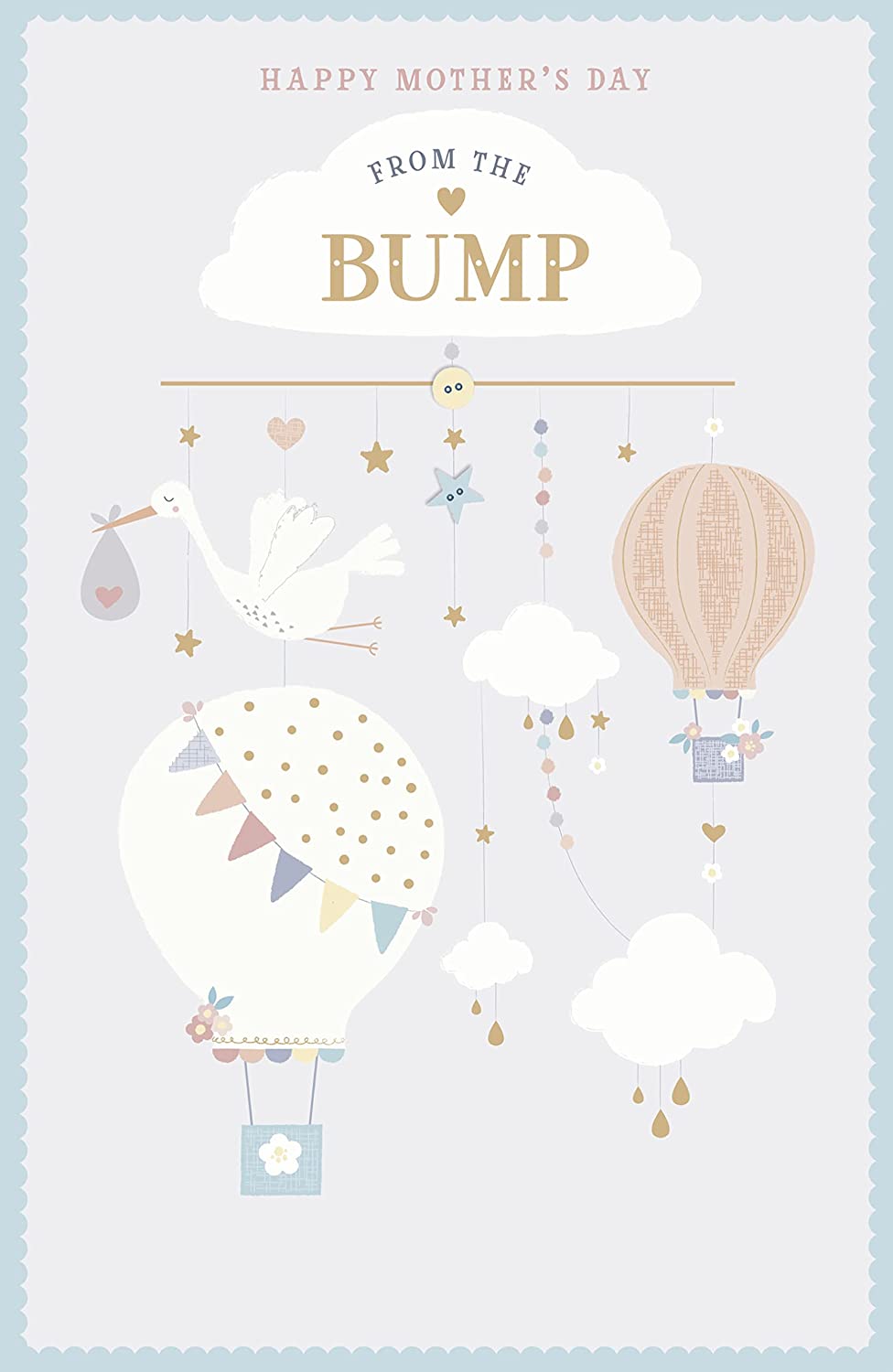 UK Greetings from the Bump Expectant New Mum Mother's Day card featuring a heartfelt design on the front, perfect for celebrating new motherhood.