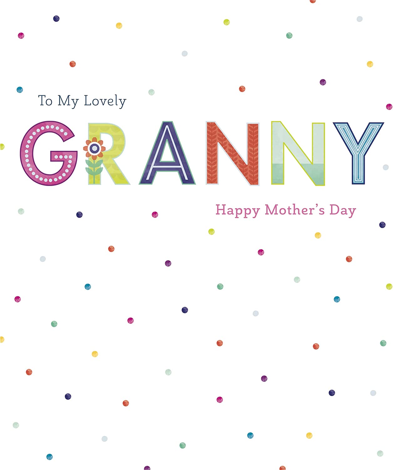 UK Greetings Granny Mother Day Card, floral stationery with heartfelt message, ideal for celebrating moms on Mother's Day.