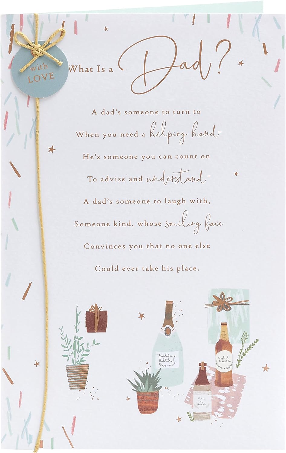 UK Greetings Heartfelt Dad Father's Day Card, stationery with heartfelt message and decorative design for Father's Day.