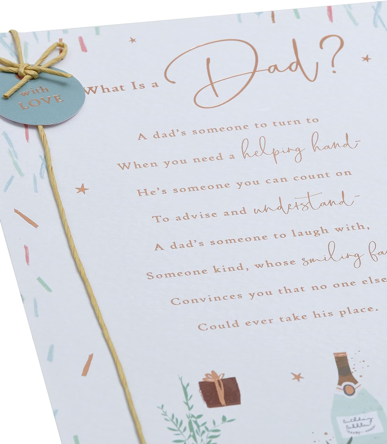 UK Greetings Heartfelt Dad Father's Day Card, featuring colorful floral design and heartfelt message on high-quality stationery.