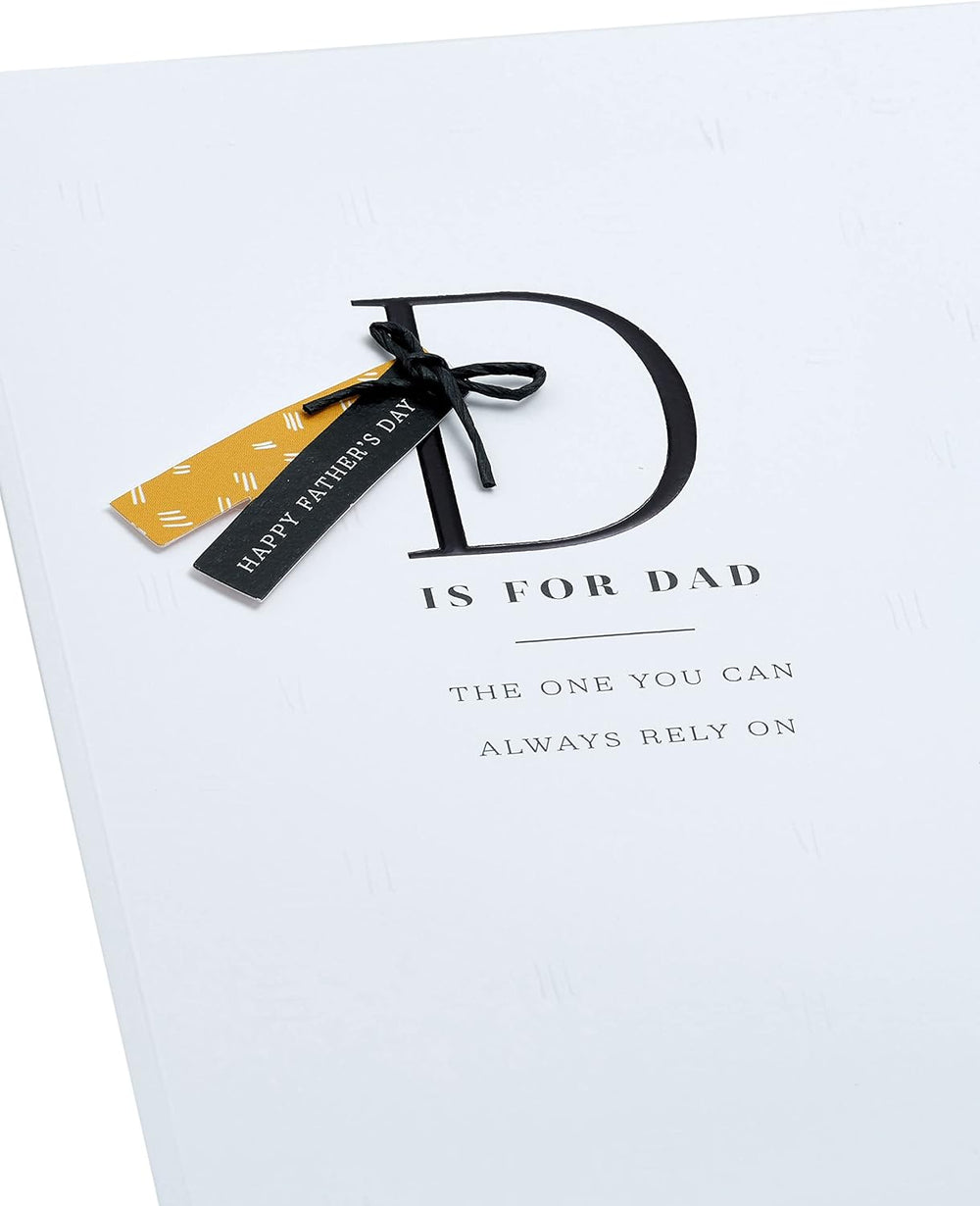 UK Greetings Letter D Dad Father's Day Card, a stationery card with decorative letter D for celebrating dads.