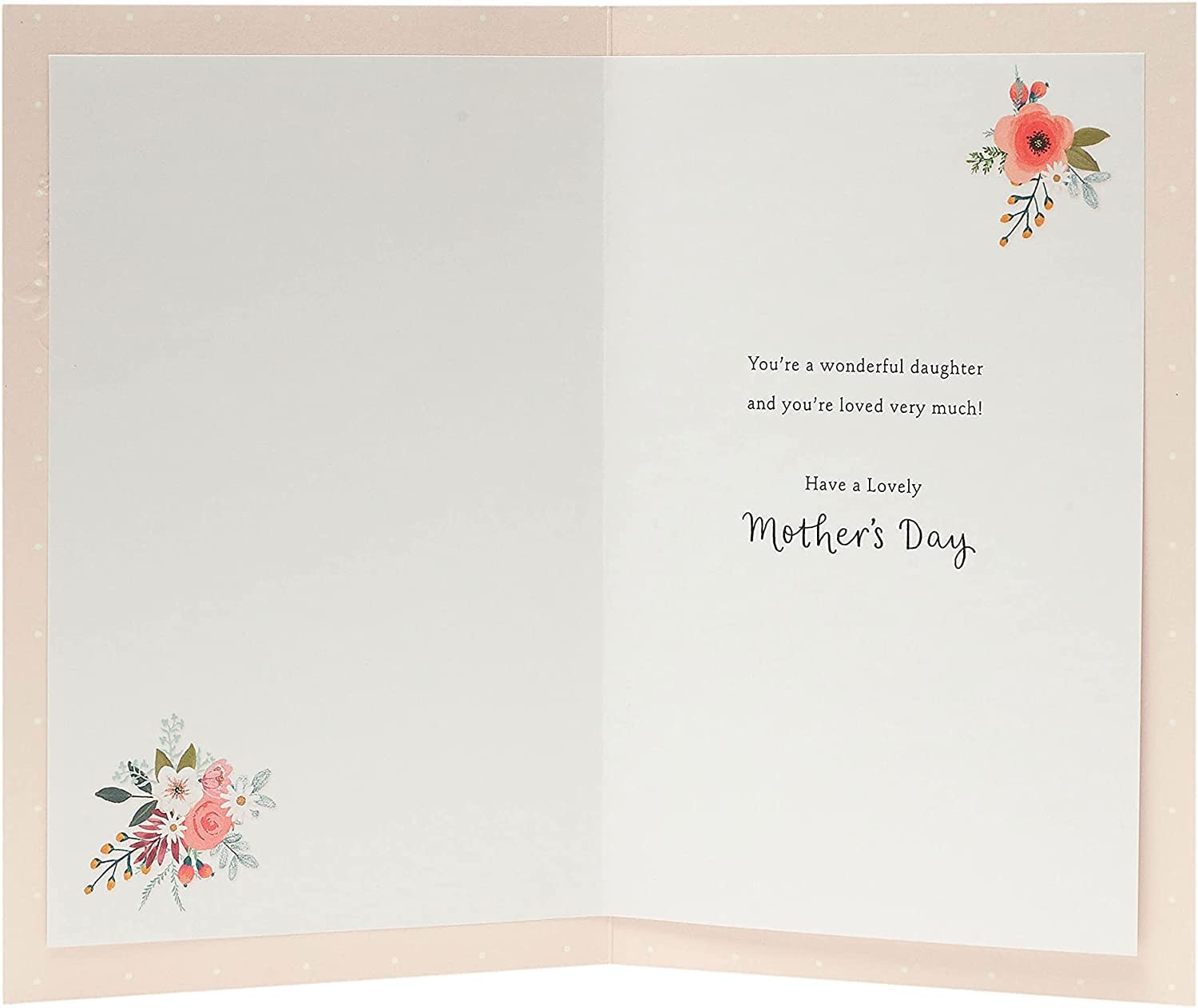UK Greetings Mother's Day card for daughter featuring a 3D effect, colorful floral design, and heartfelt message.
