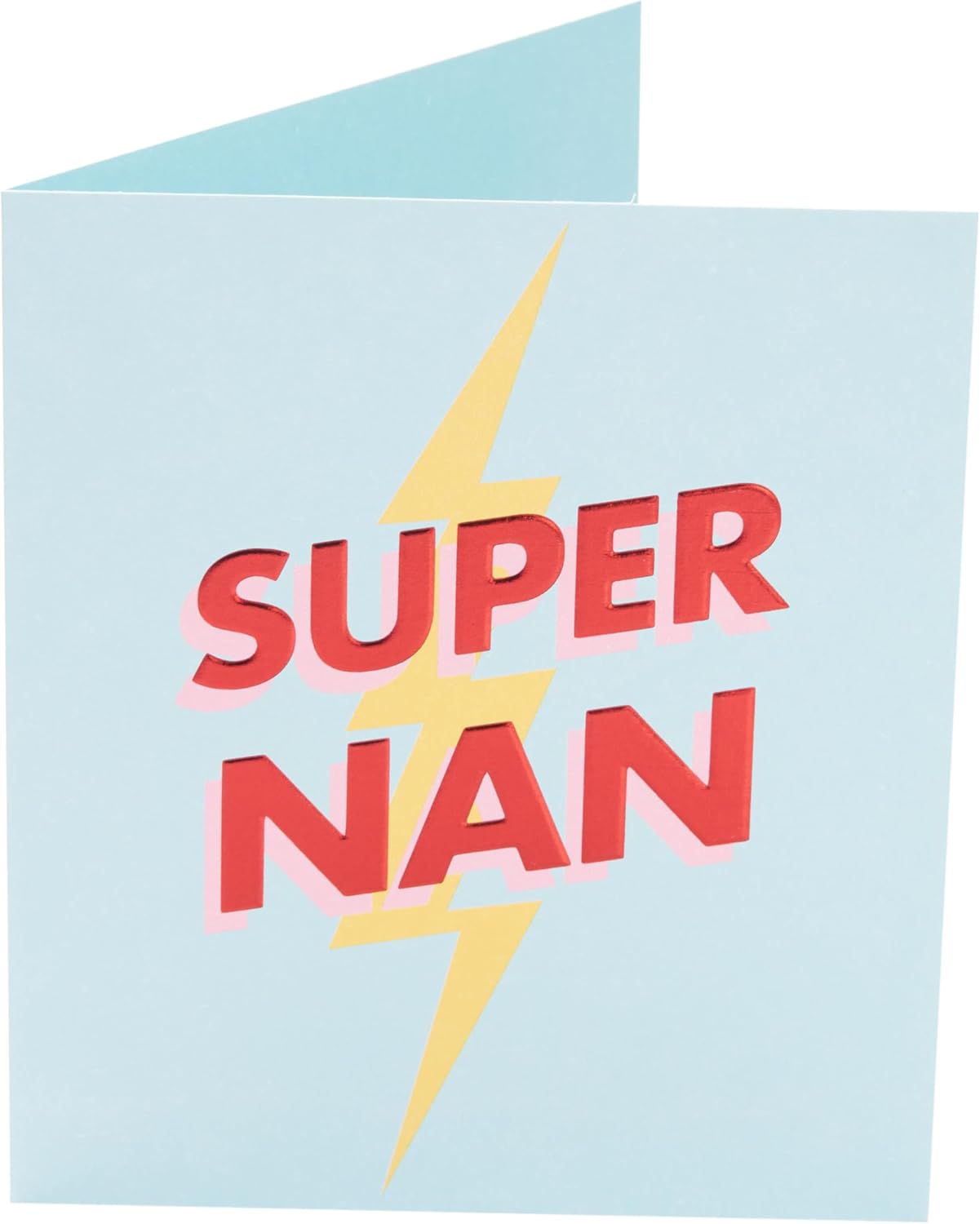 UK Greetings Mother's Day card for Nan featuring a Super Nan design, decorative stationery with colorful floral accents.
