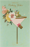UK Greetings RHS floral birthday card for her, featuring colorful floral design and special birthday wishes on stationery.