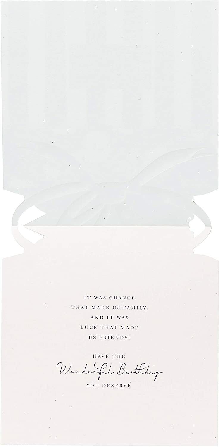 UK Greetings Sister-in-Law Birthday Card featuring an ornate, luxurious shaped design, perfect for celebrating her special day.