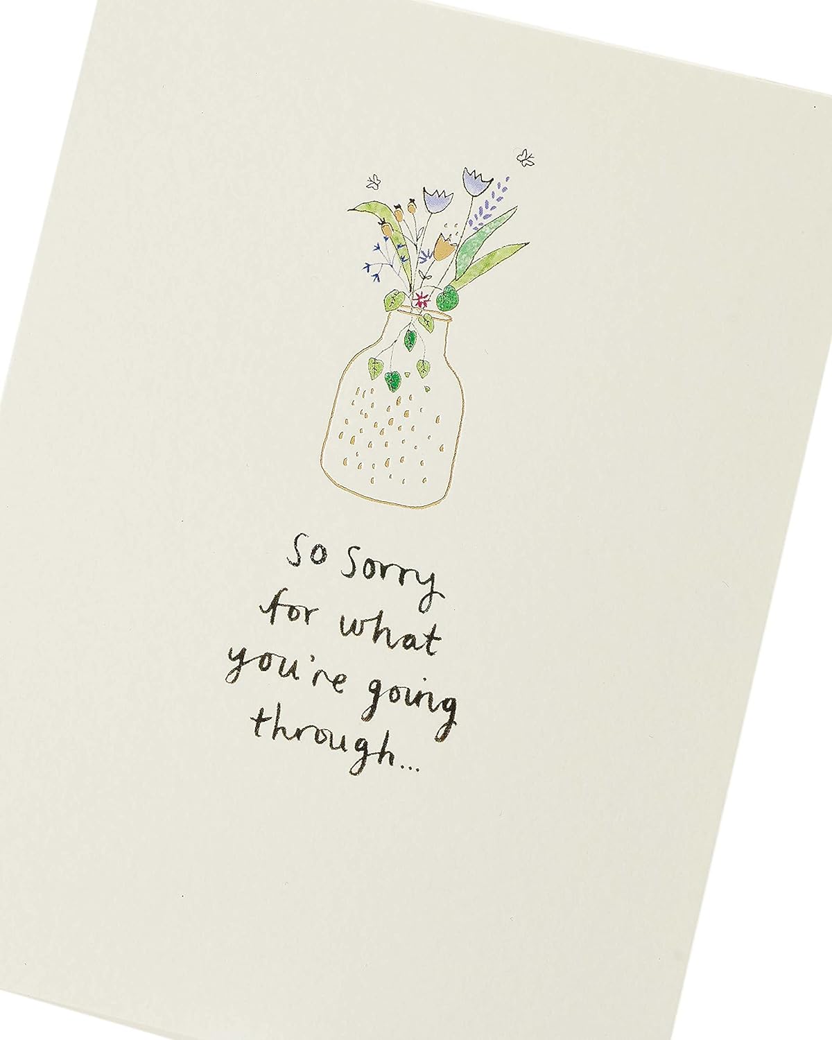 UK Greetings sympathy card featuring elegant design and comforting words, ideal for expressing condolences.