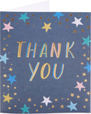 UK Greetings thank you card for him, her, or friends with embossed braille design, featuring elegant, tactile embellishments.