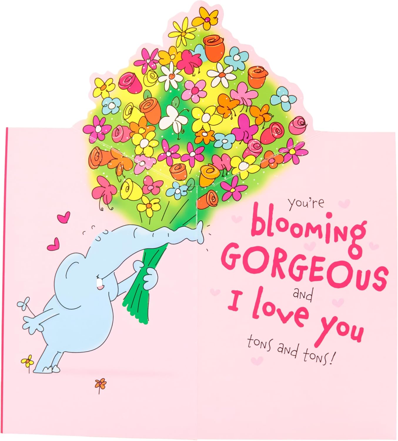 UK Greetings Valentine's Day card for him, her, or partner featuring an adorable elephant design on the front.