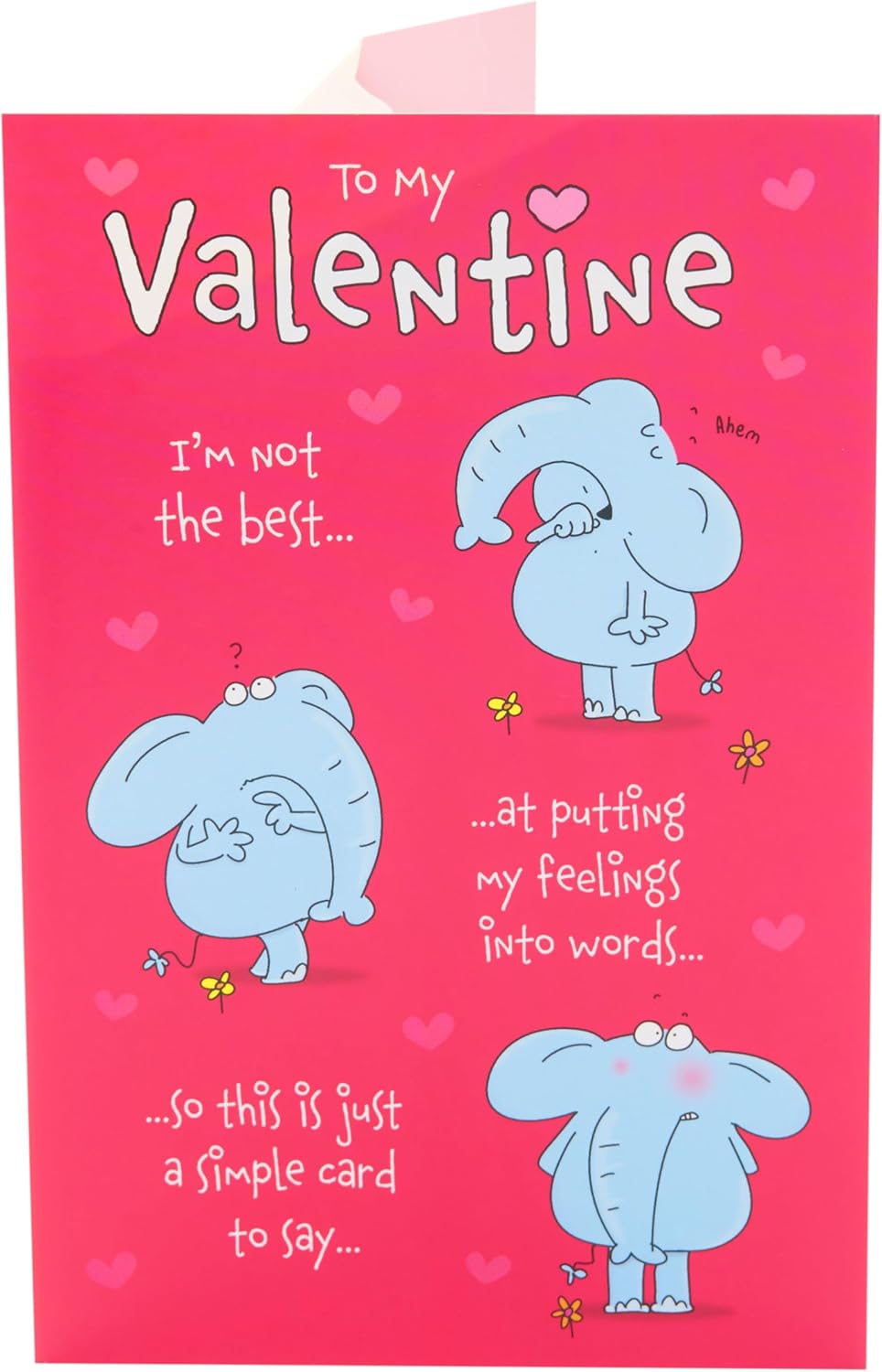 UK Greetings Valentine's Day card for him, her, or partner featuring a charming elephant design and romantic message.