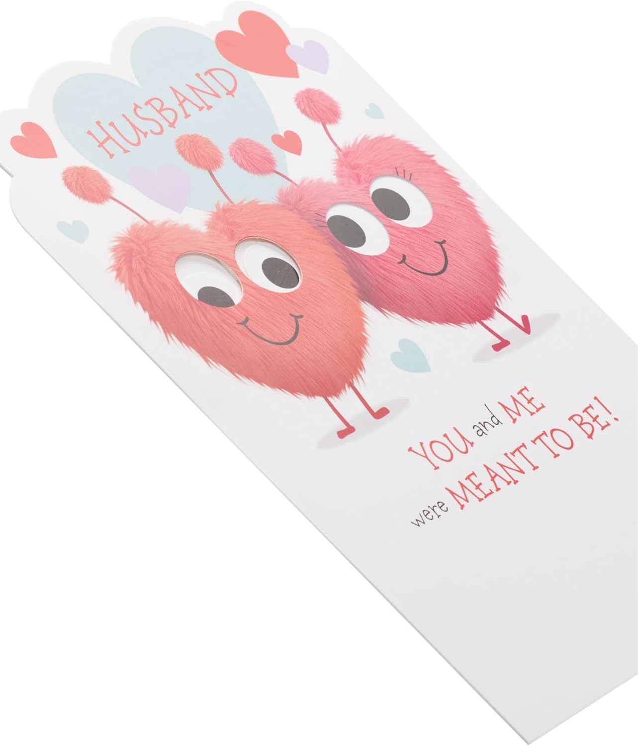 UK Greetings Valentine's Day card for husband featuring a fluffy hearts design, perfect for expressing love on Valentine's Day