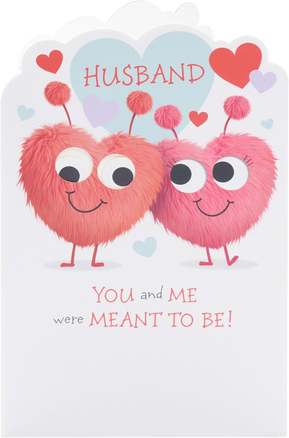 UK Greetings Valentine's Day card for husband featuring a fluffy hearts design, perfect for expressing love on Valentine's Day.