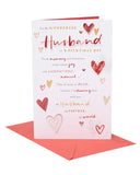 UK Greetings Valentine's Day card for husband featuring a modern design, with romantic imagery and heartfelt message.