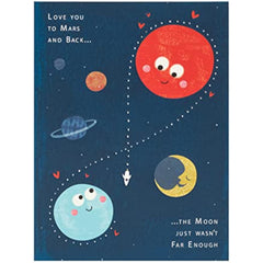 Cute Planets Design Valentines Day Card