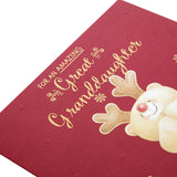 Christmas Greeting Card for Great Granddaughter with Festive Seasonal Design and Loving Wishes