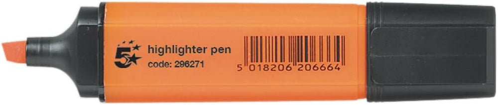 5 Star Office Orange Highlighter Chisel Tip (Pack of 12) – Bulk Wholesale UK