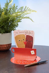 UK Greetings Valentine's Day Card For Wife - Pop Up Tea & Biscuits Design