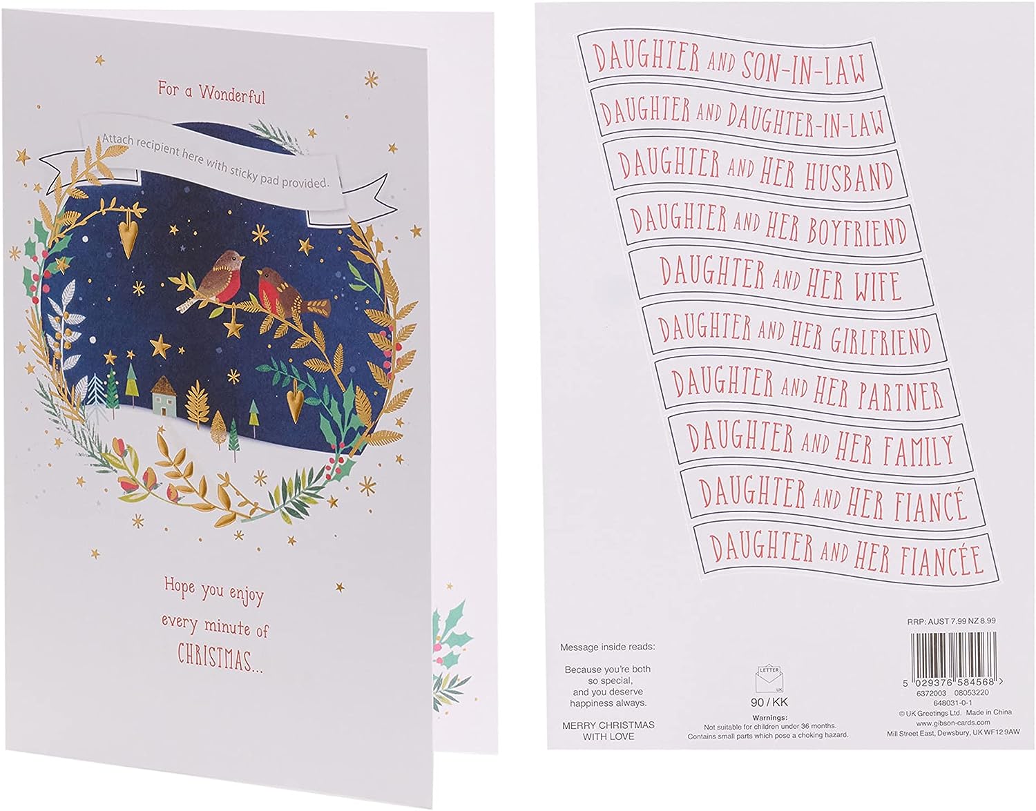 Daughter & … Multi Caption Christmas Card