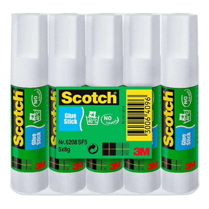 Scotch Permanent Glue Stick 8g (Pack 5) 7100115364