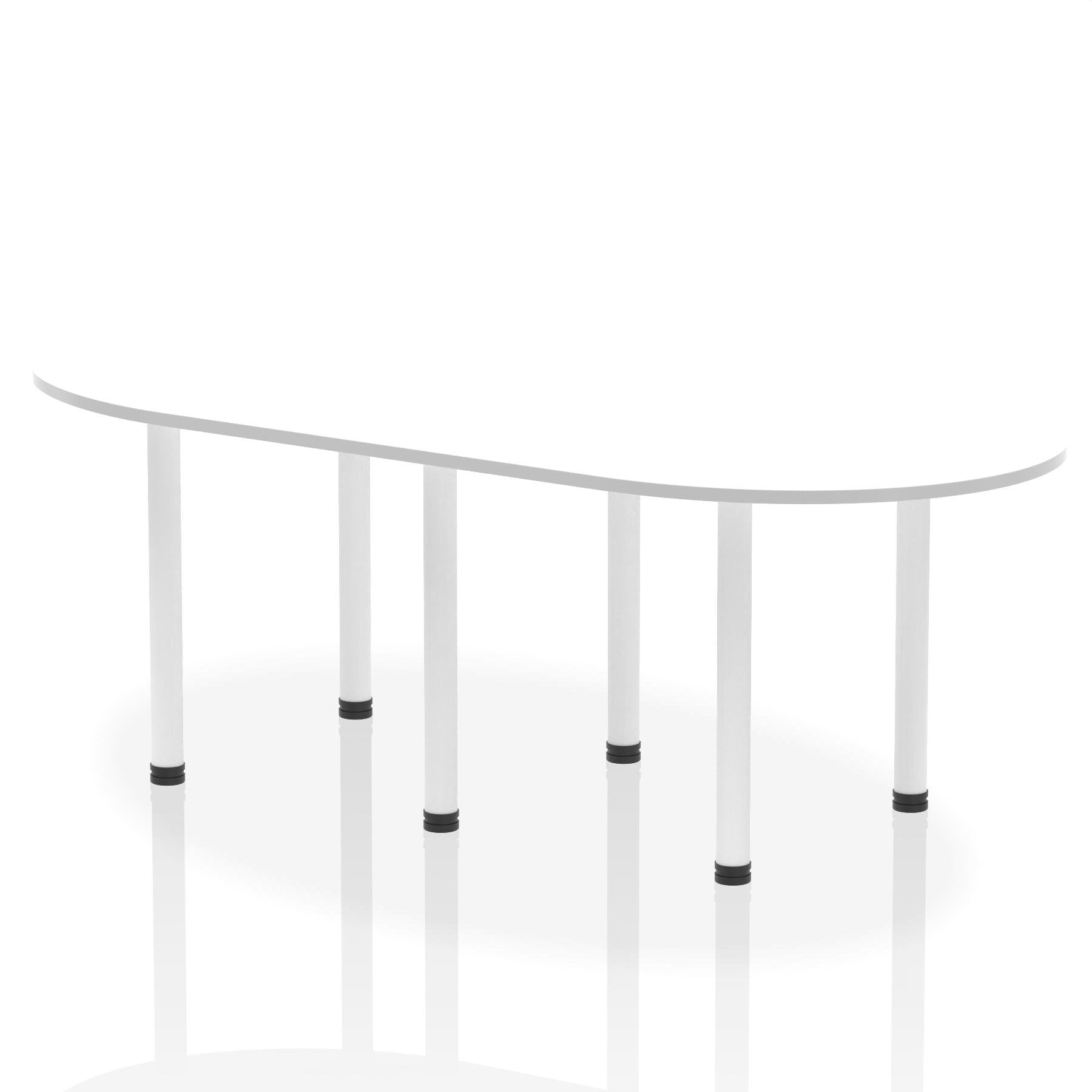 Dynamic Impulse W2400 x D1000 x H740mm Boardroom Table Post Leg White Finish White Frame - I003749 DD