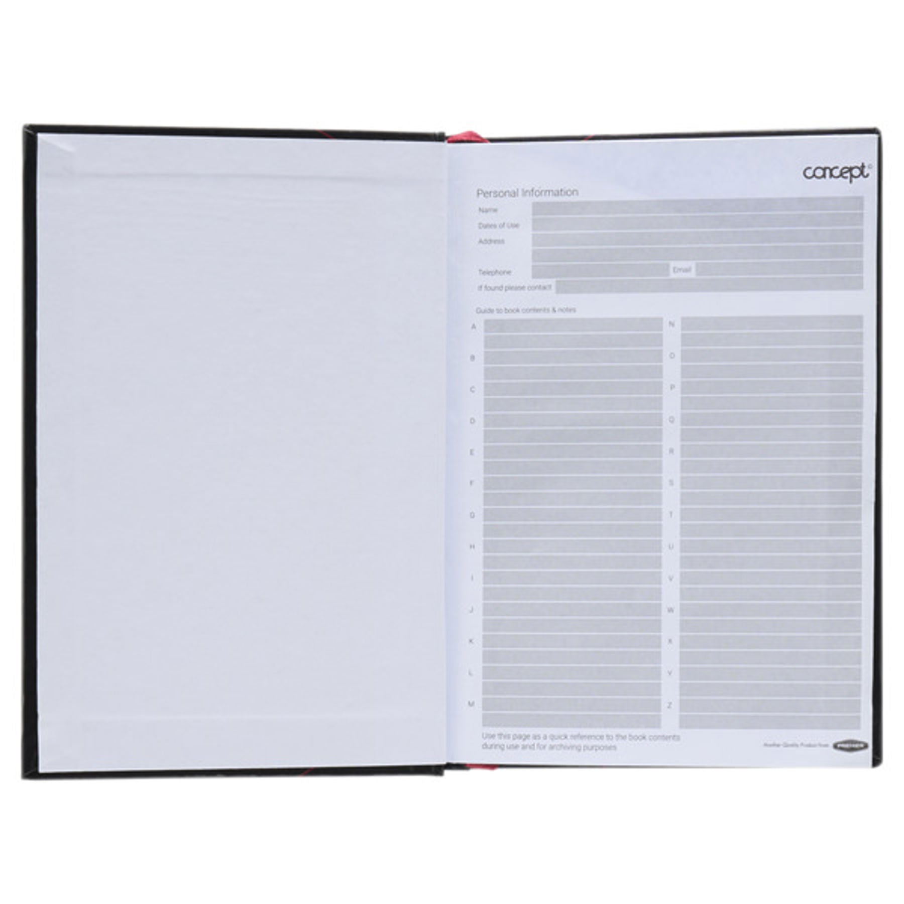 Concept A6 192pg AZ Index Book