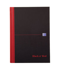 Black n Red A5 Casebound Hard Cover Notebook Ruled 192 Pages Black/Red (Pack 5) - 100080459