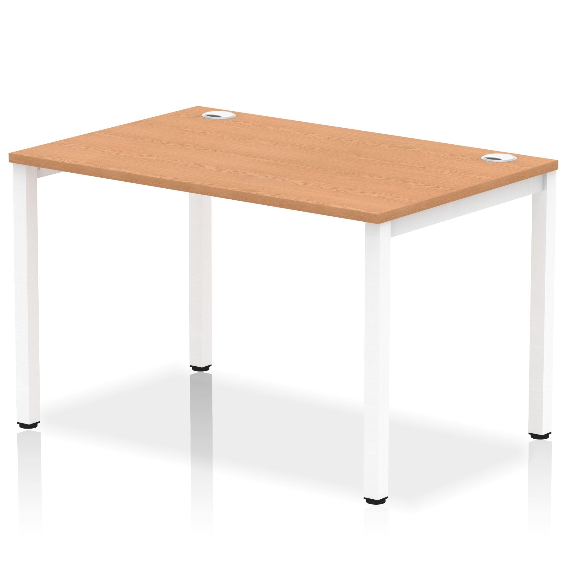 Impulse Single Row Bench Desk W1200 x D800 x H730mm Oak Finish White Frame - IB00253 DD