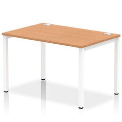 Impulse Single Row Bench Desk W1200 x D800 x H730mm Oak Finish White Frame - IB00253 DD