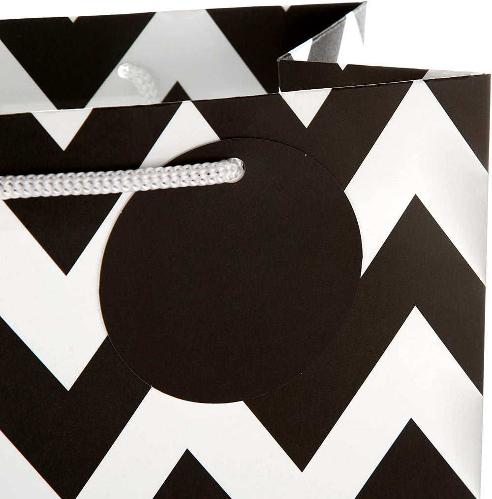 Hallmark Multi Occasion Gift Bag Bundle - 3 Essential Sized Bags in 3 Contemporary Black Designs