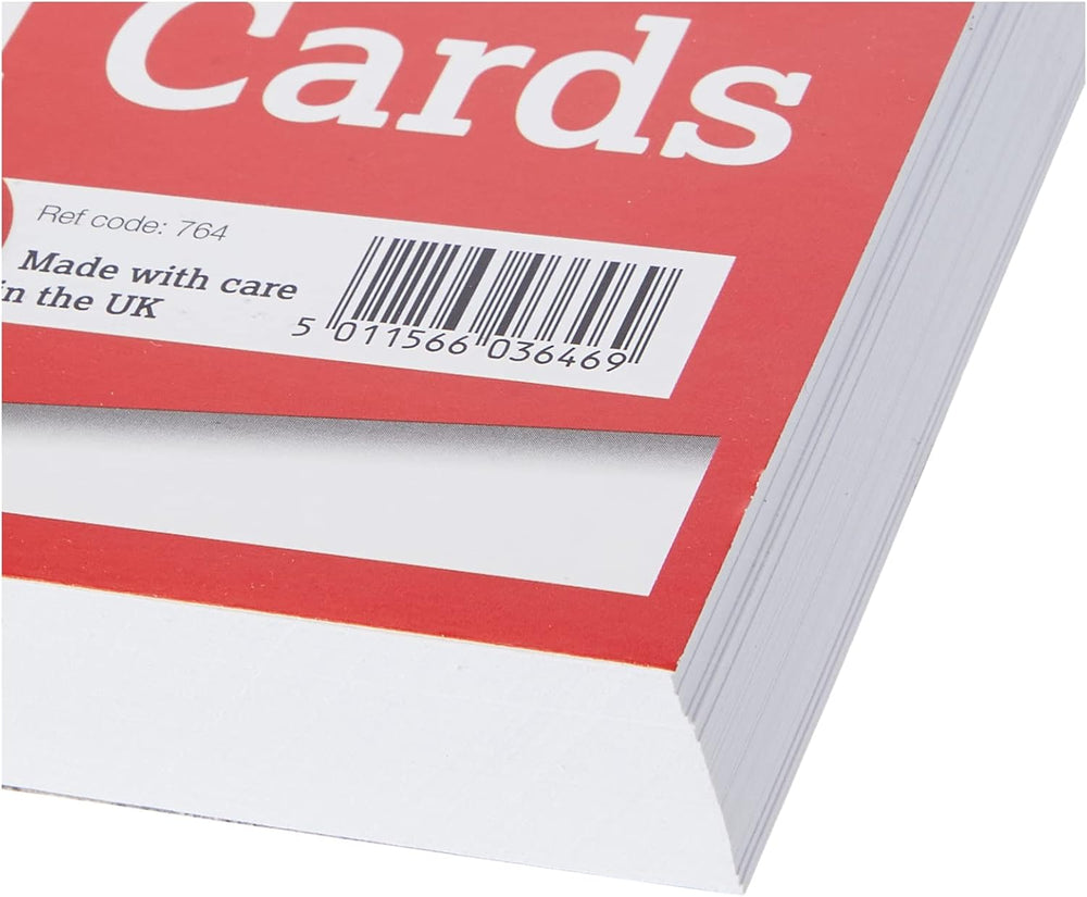 152 x 101mm Plain 100 White Record Cards