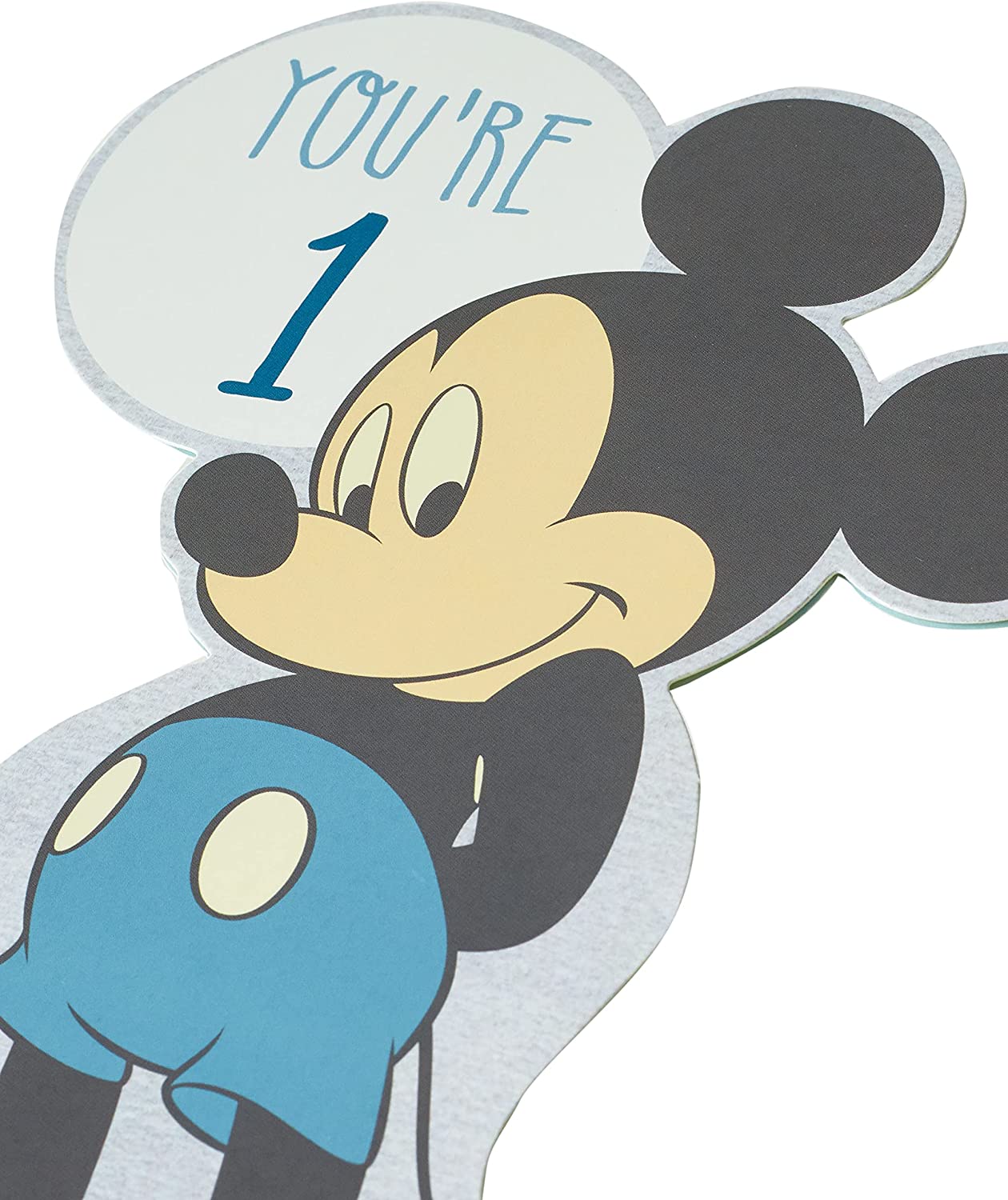 You're 1 Disney Mickey Mouse Die Cut Design Baby Boy Birthday Card