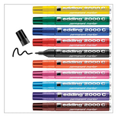 edding 2000C Permanent Marker Bullet Tip 1.5-3mm Line Assorted Colours (Pack 10) - 4-2000C999