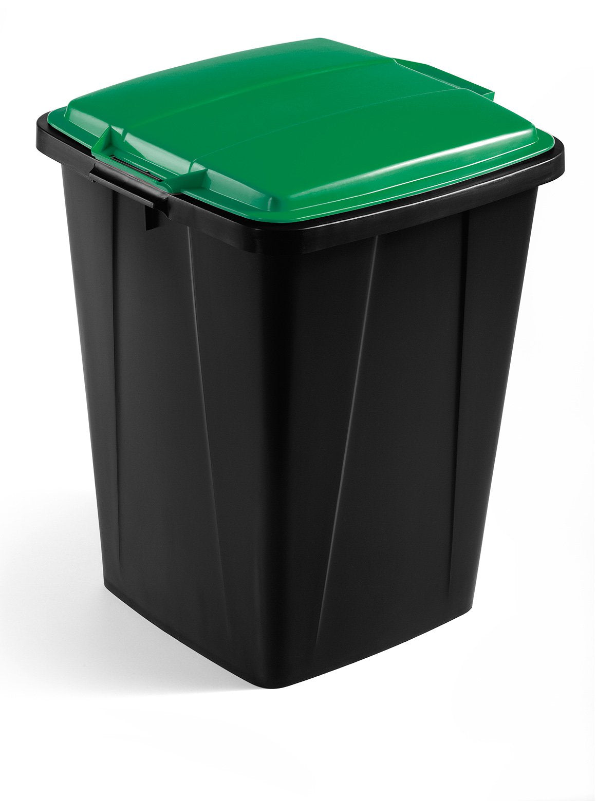 Durable DURABIN ECO 80% Recycled Plastic Waste Recycling Bin 90 Litre Black with Green Lid - VEH2023030 DD