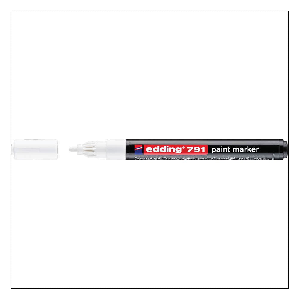 edding 791 Paint Marker Bullet Tip 1-2mm Line White (Pack 10) - 4-791049