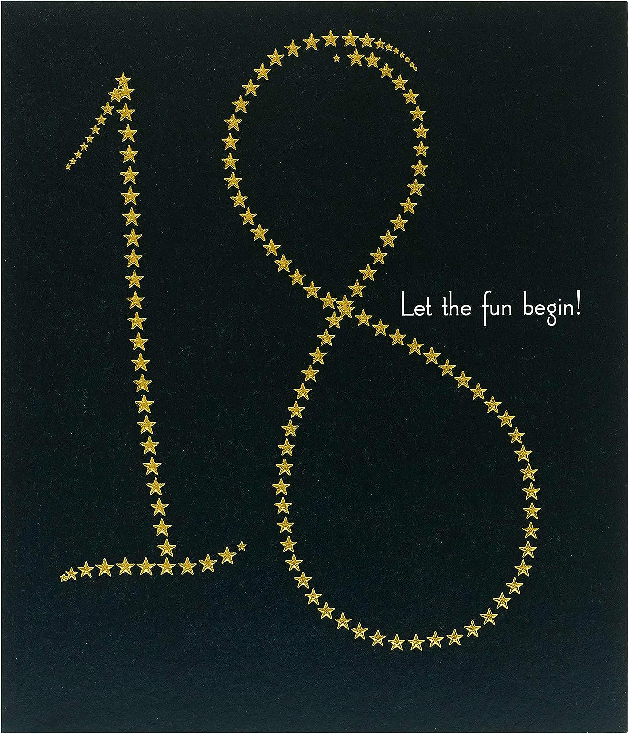 Gold Foil Stars Design Age 18 Birthday Card