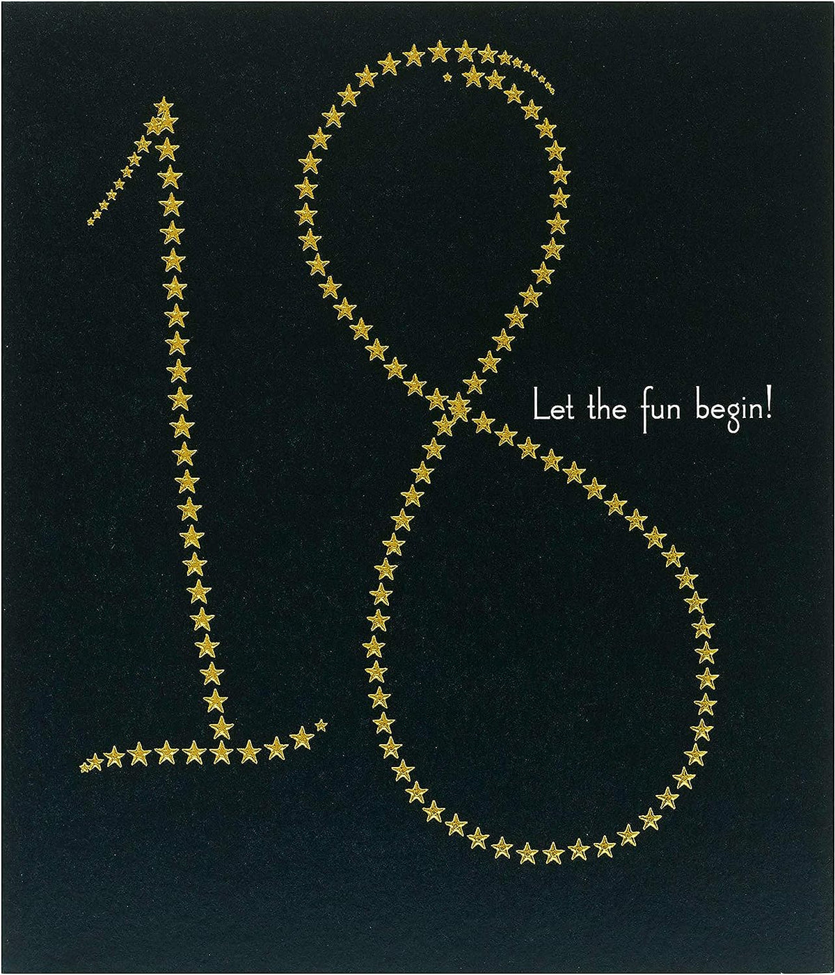Gold Foil Stars Design Age 18 Birthday Card