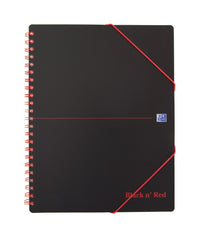 Oxford Black n Red Meeting Book Wirebound A4+ Ruled Margin SCRIBZEE Compatible 160 Pages (Pack 5) 100104323