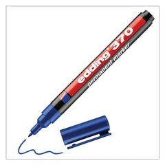 edding 370 Permanent Marker Bullet Tip 1mm Line Blue (Pack 10) - 4-370003
