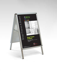 SECO Aluminium Snap Frame A-Board 32mm A2 Silver - A2AB
