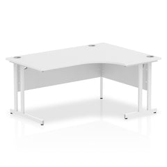 Impulse Contract Right Hand Crescent Cantilever Desk W1600 x D1200 x H730mm White Finish/White Frame - I002393 DD