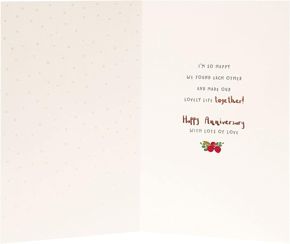 Wife Anniversary Card With Laser Cut Red Heart Design