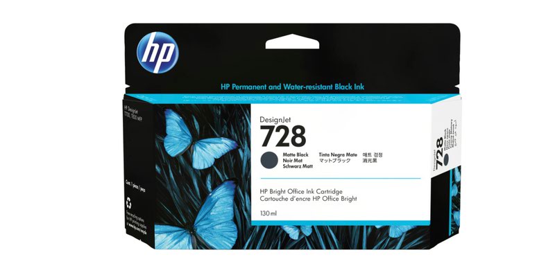 HP 3WX25A NO 728 130ml M Black Ink
