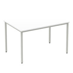 Impulse 1200mm Straight Table White Top Silver Box Frame Leg BF00115 DD